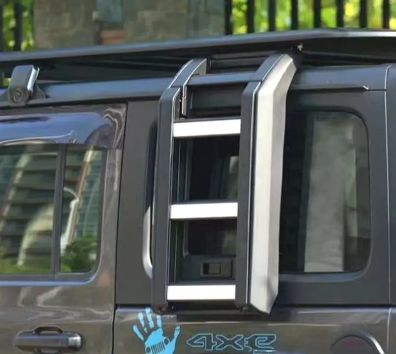 Heavy Duty Side Ladder Match With Roof Rack Platform for Jeep Wrangler JK JL