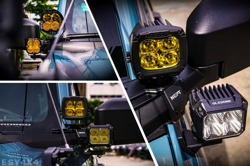 FORD Bronco Parts NEPT A-Pillar Light Bracket Light Mount Holder 9 FORD Bronco Parts NEPT A-Pillar Light Bracket Light Mount Holder